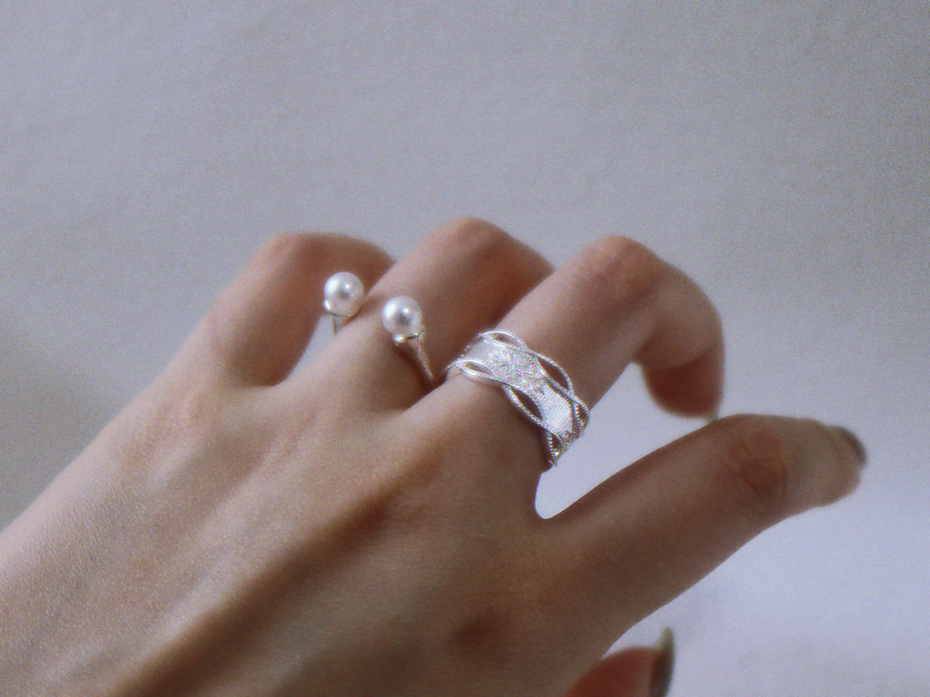 The Frost Lattice - Crystalline Sterling Silver Ring