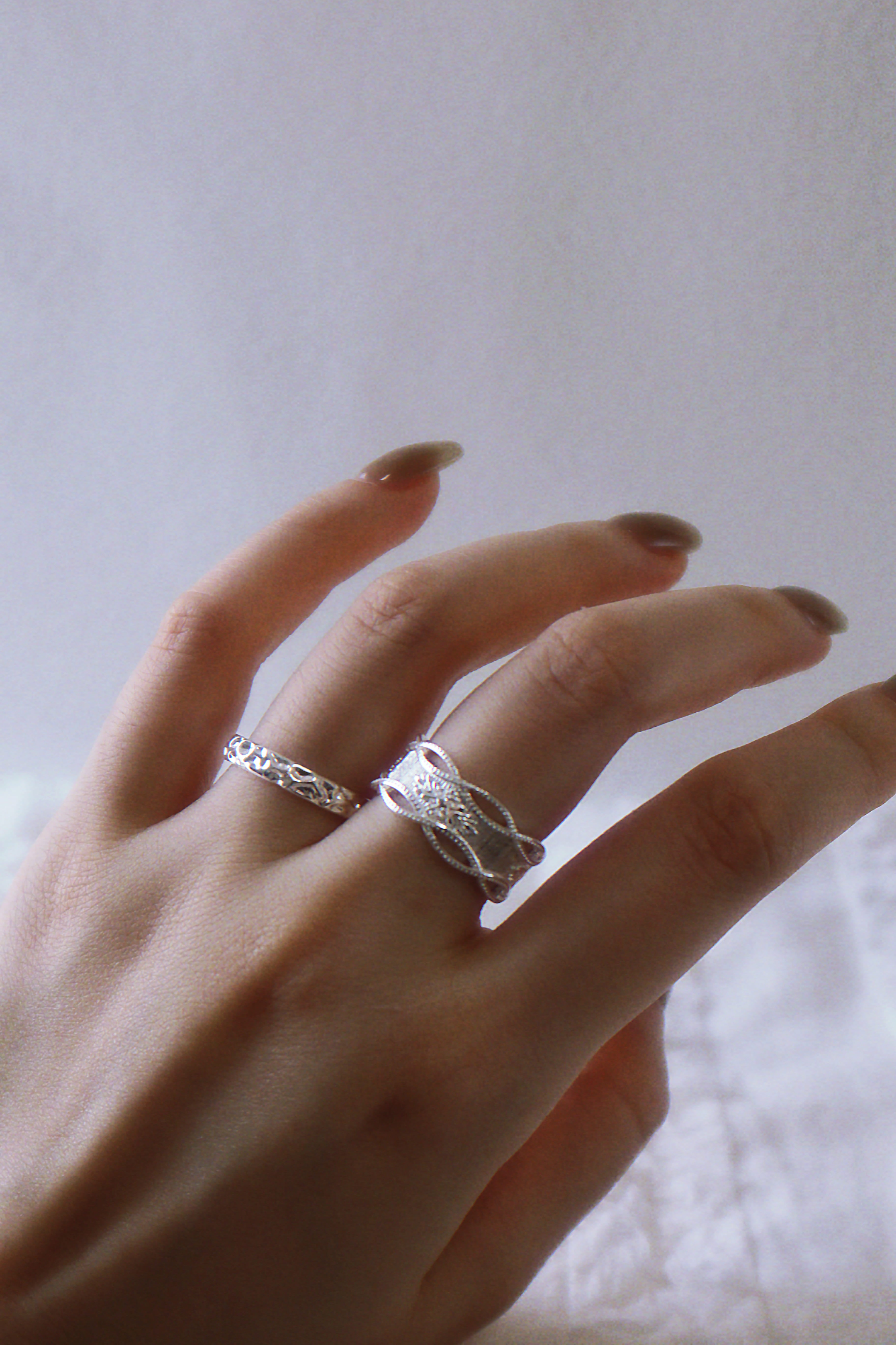 The Frost Lattice - Crystalline Sterling Silver Ring