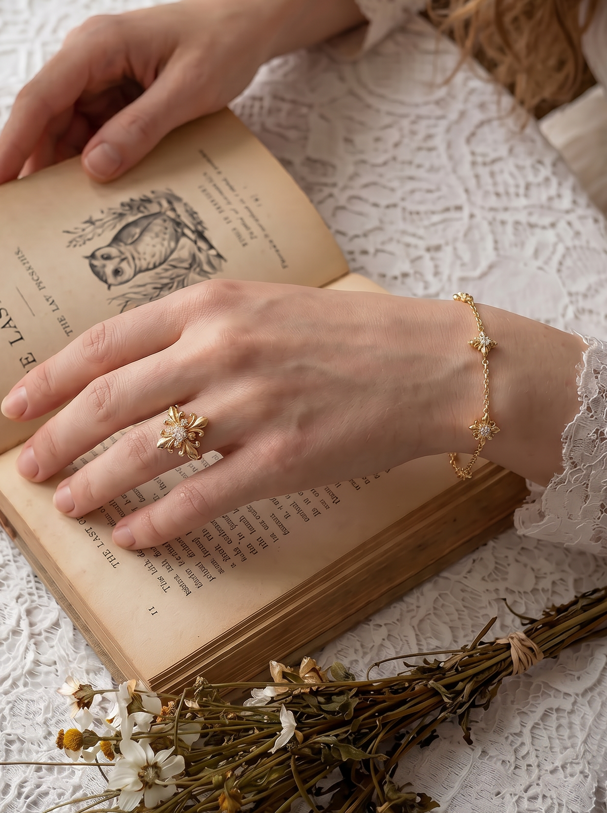 The Golden Iris - Statement Ring in 18K Gold Plated Eco Brass