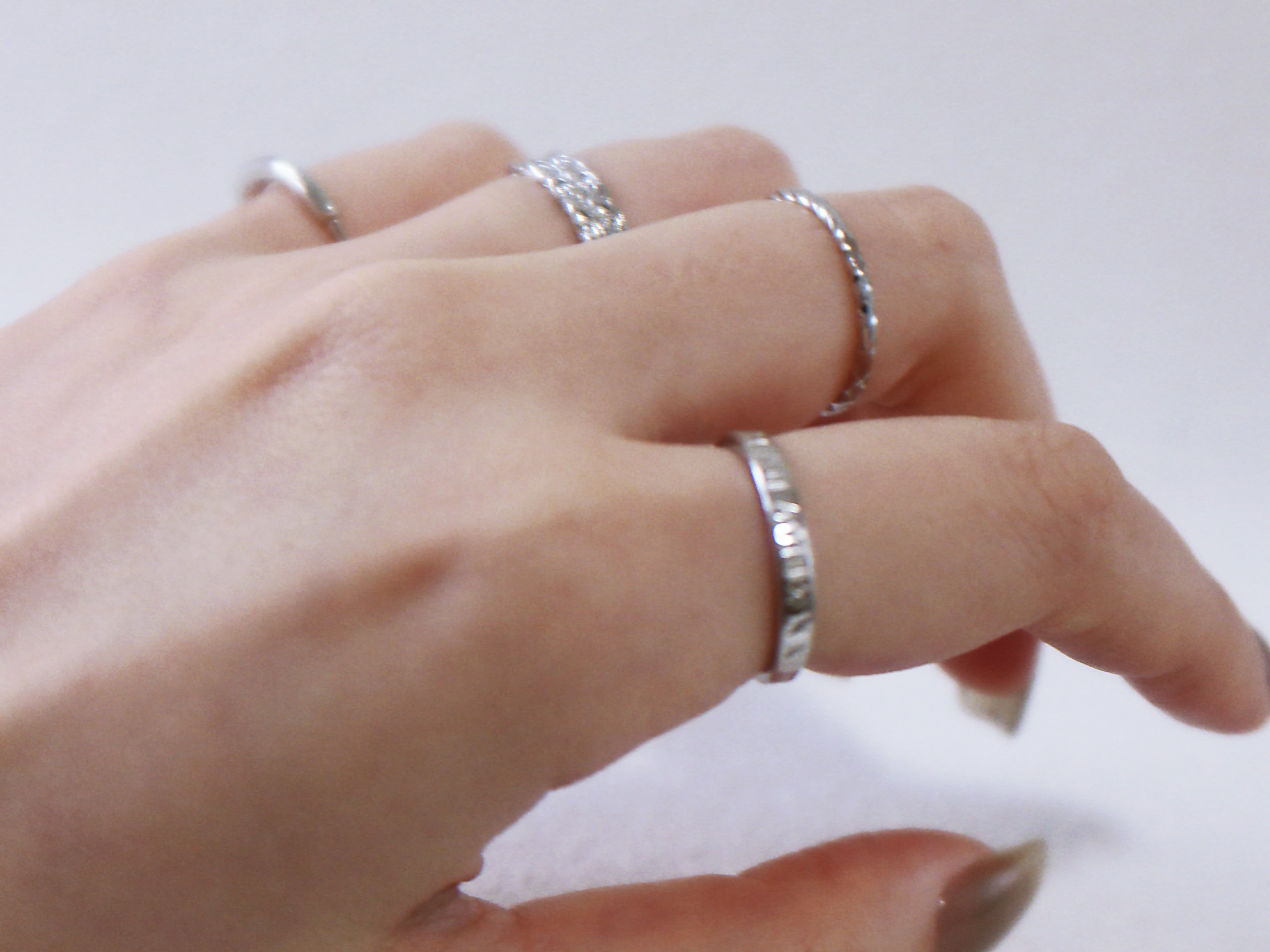 Essential Set – Minimalist Silver Band Ring Set of 4