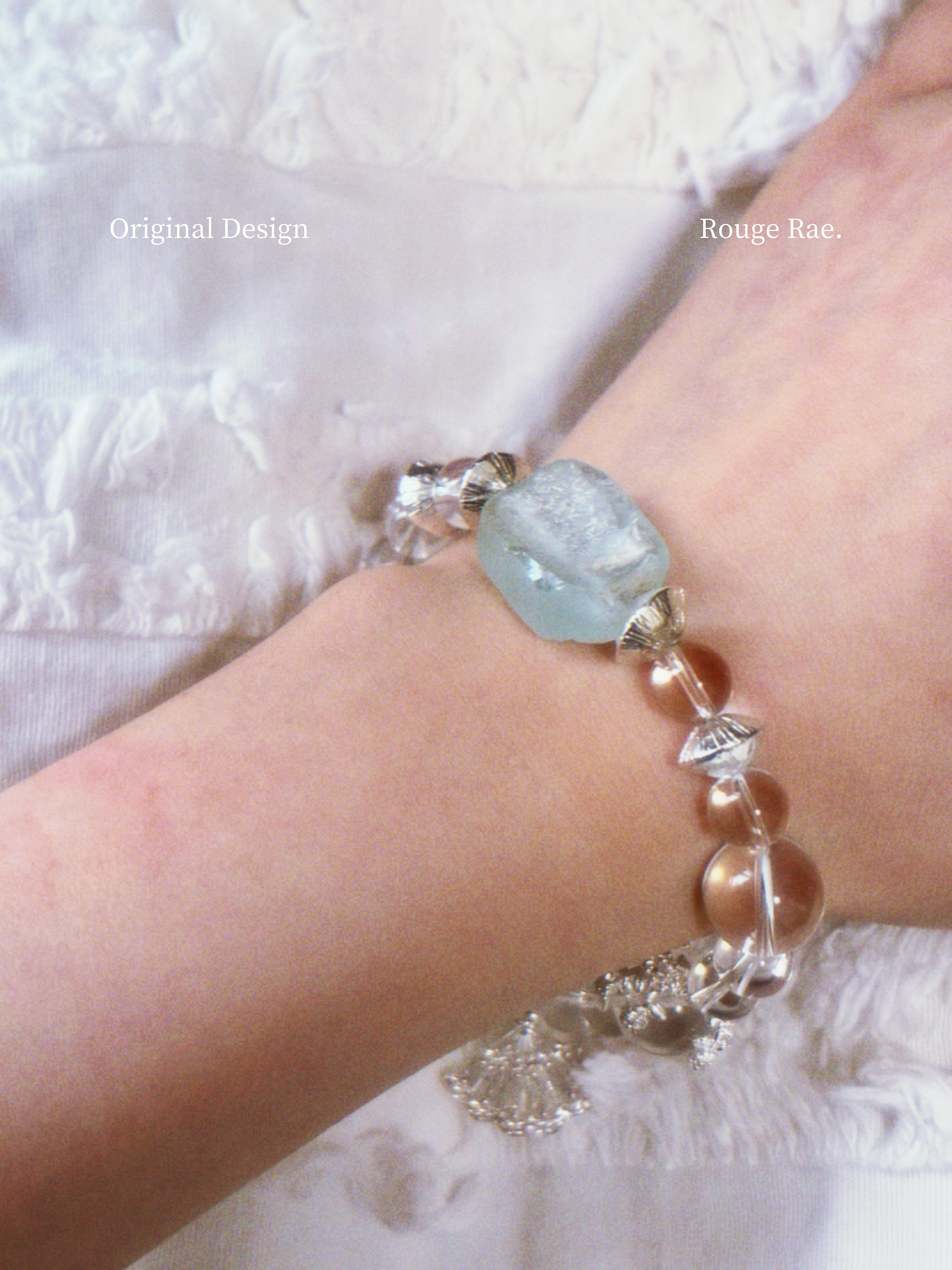 The Found Glacier – Natural Quartz & Roman-style Glass Bracelet