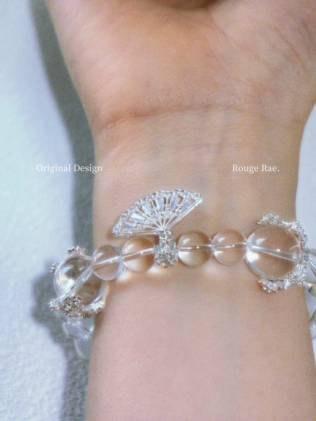 The Found Glacier – Natural Quartz & Roman-style Glass Bracelet