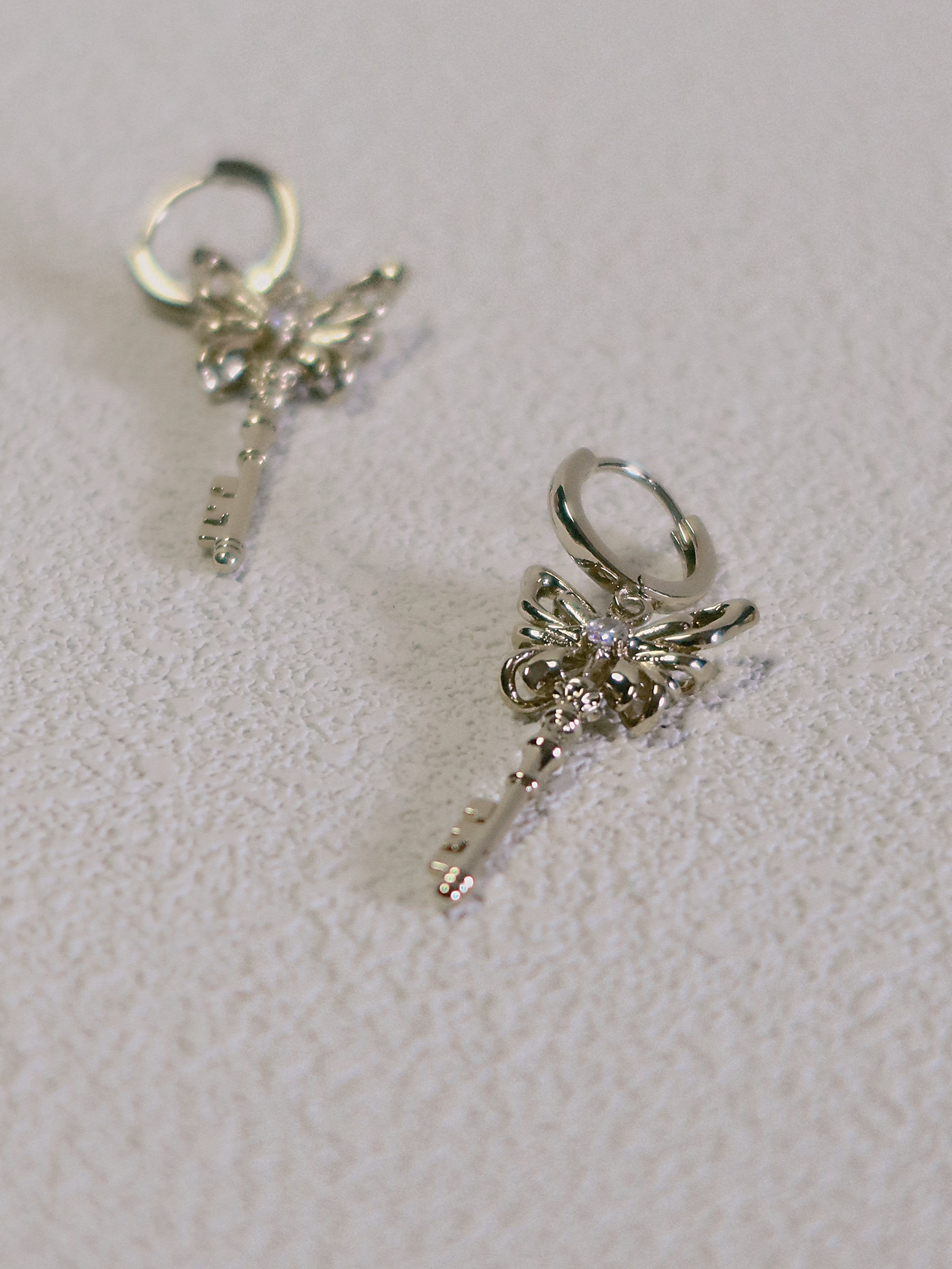 The Butterfly Key – Radiant Drop Earrings in 18K Gold Plated Eco Brass