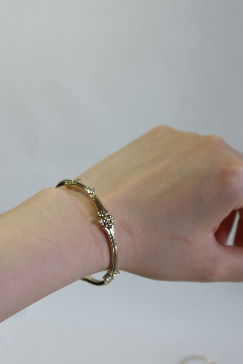 The Golden Iris – Architectural Cuff Bangle in 18K Gold Plated Eco Brass