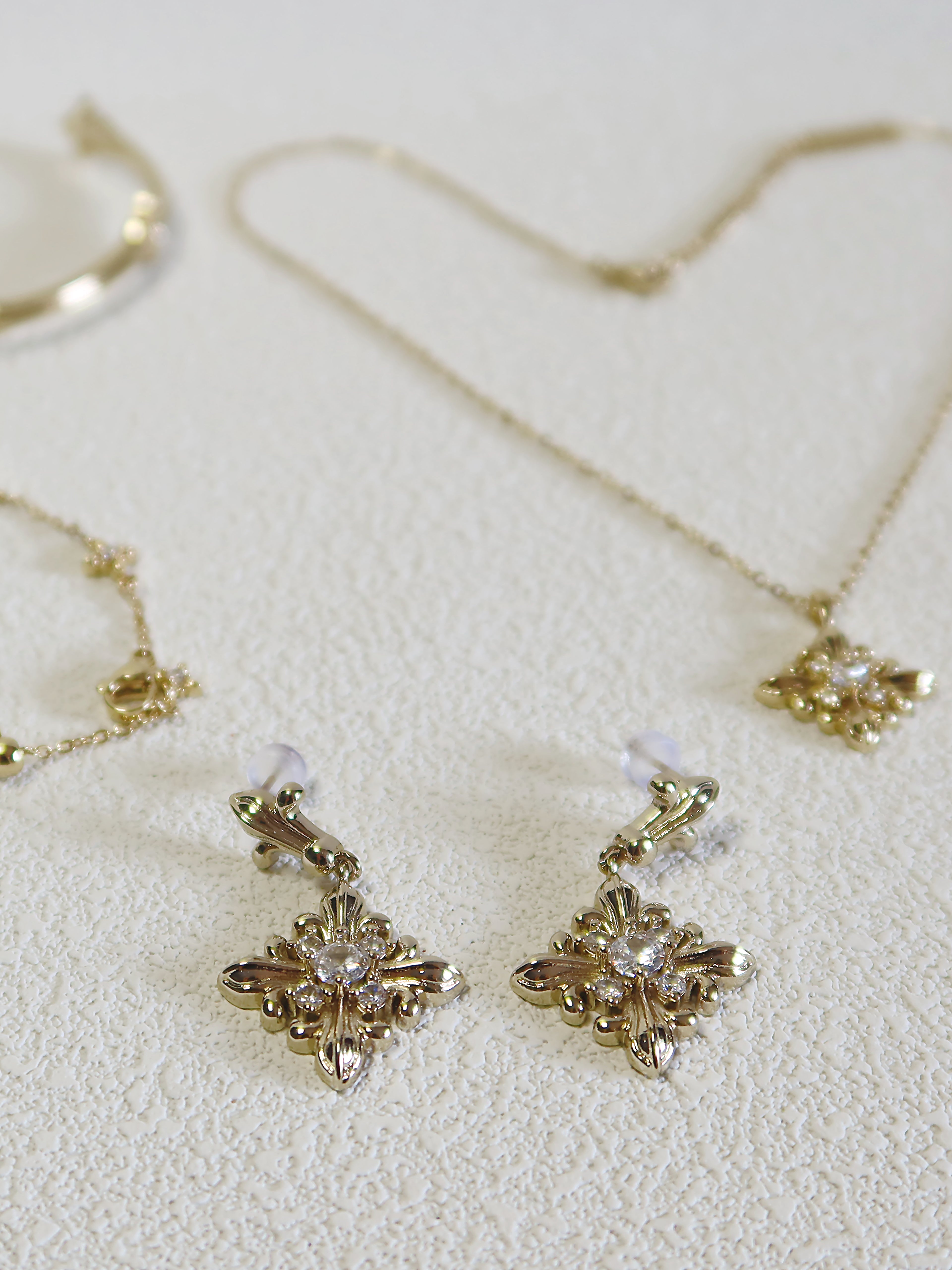 The Golden Iris – Elegant Drop Earrings in 18K Gold Plated Eco Brass
