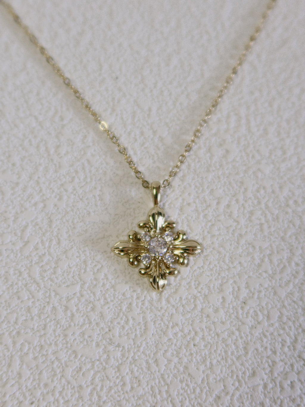 The Golden Iris – Radiant Pendant Necklace in 18K Gold Plated Eco Brass