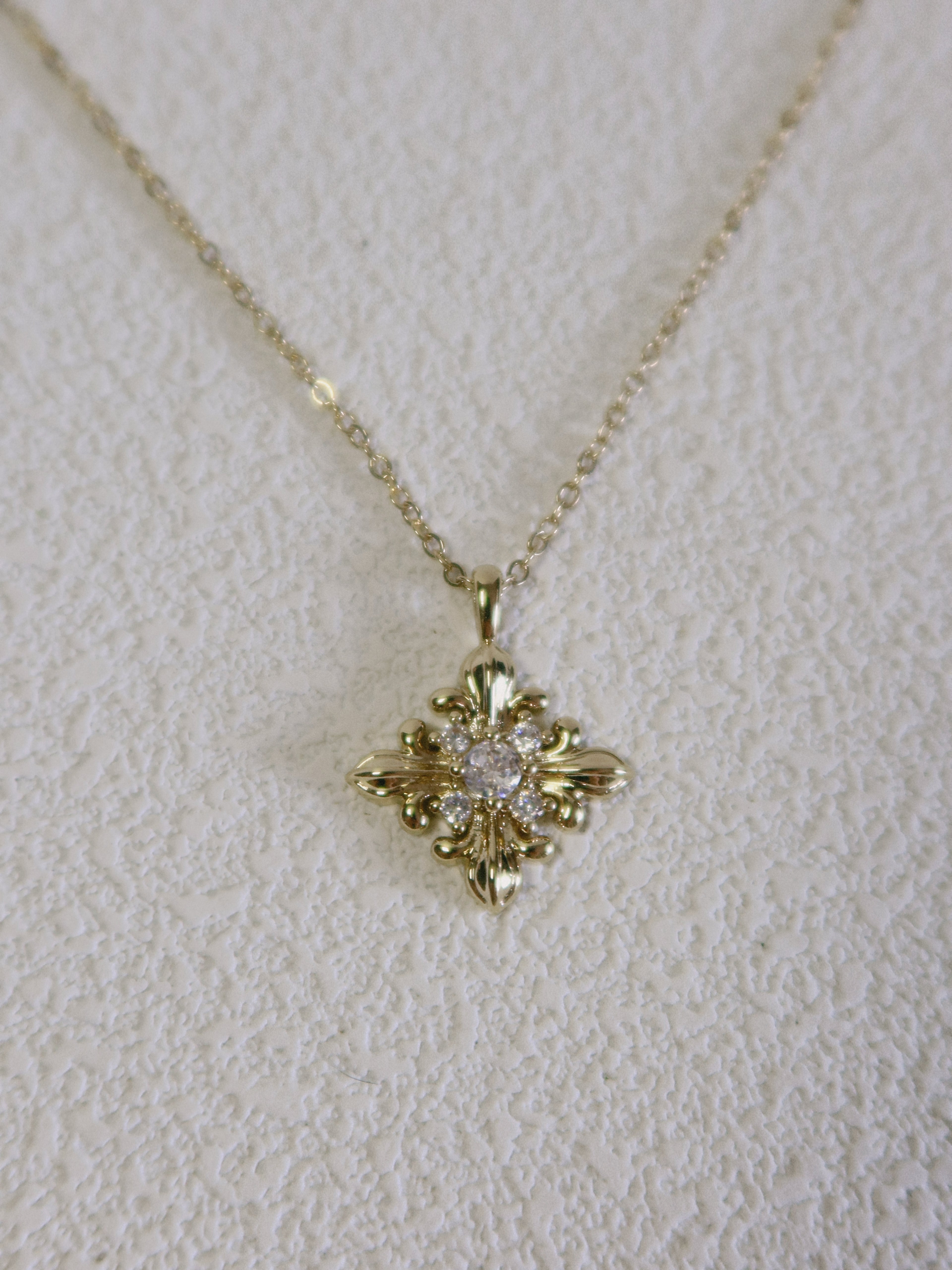 The Golden Iris – Radiant Pendant Necklace in 18K Gold Plated Eco Brass