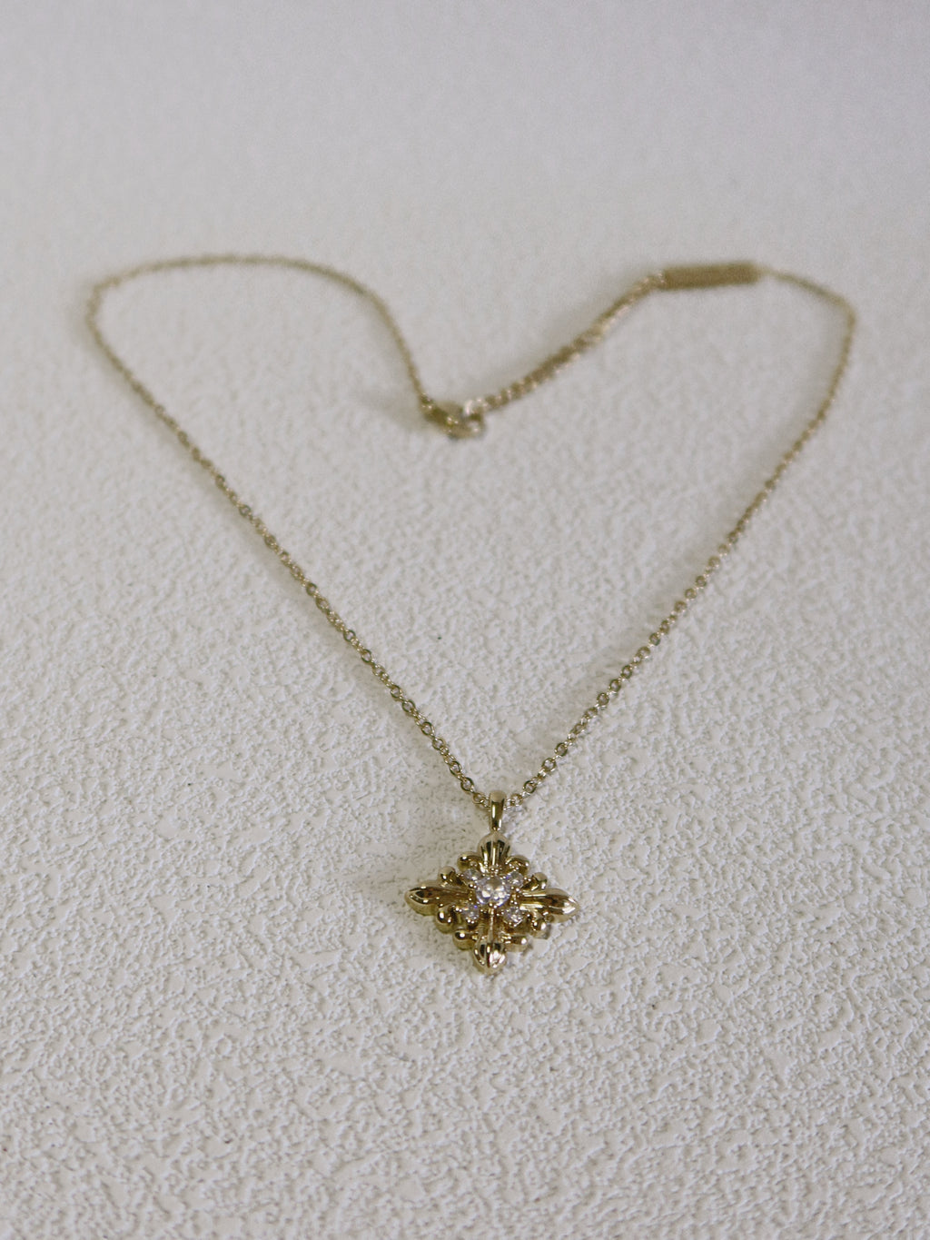The Golden Iris – Radiant Pendant Necklace in 18K Gold Plated Eco Brass