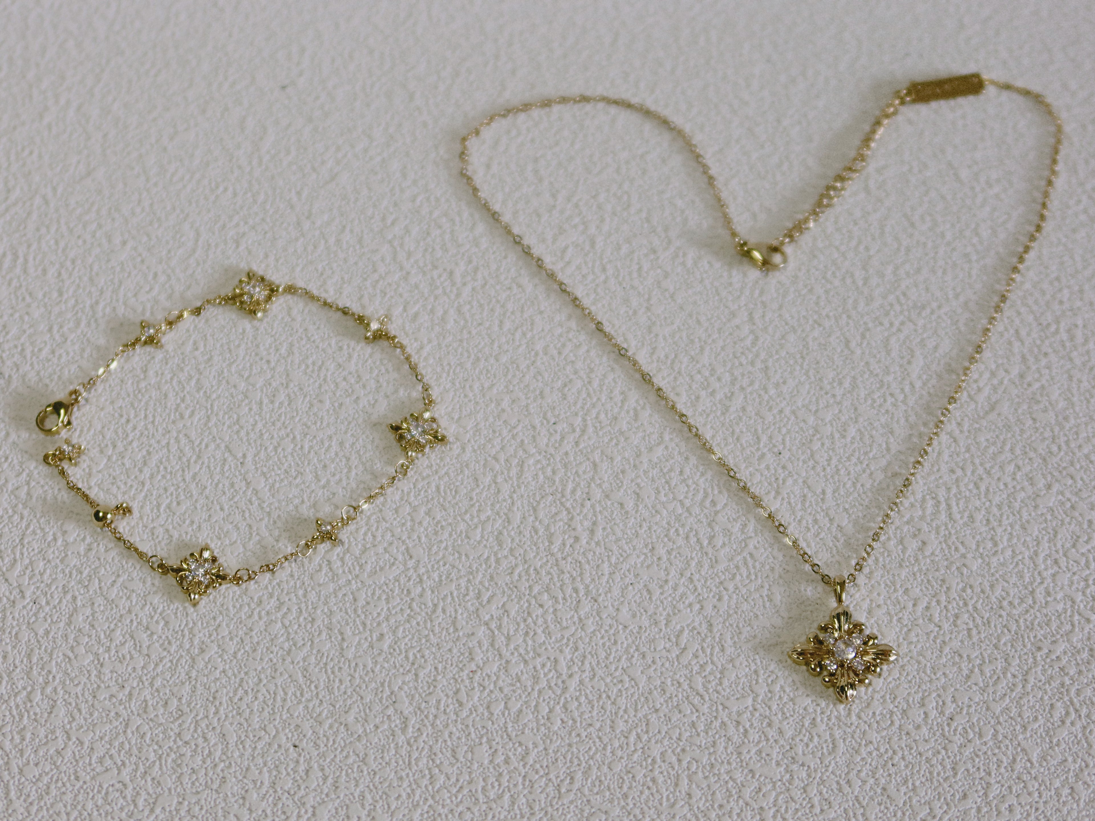 The Golden Iris – Delicate Charm Bracelet in 18K Gold Plated Eco Brass