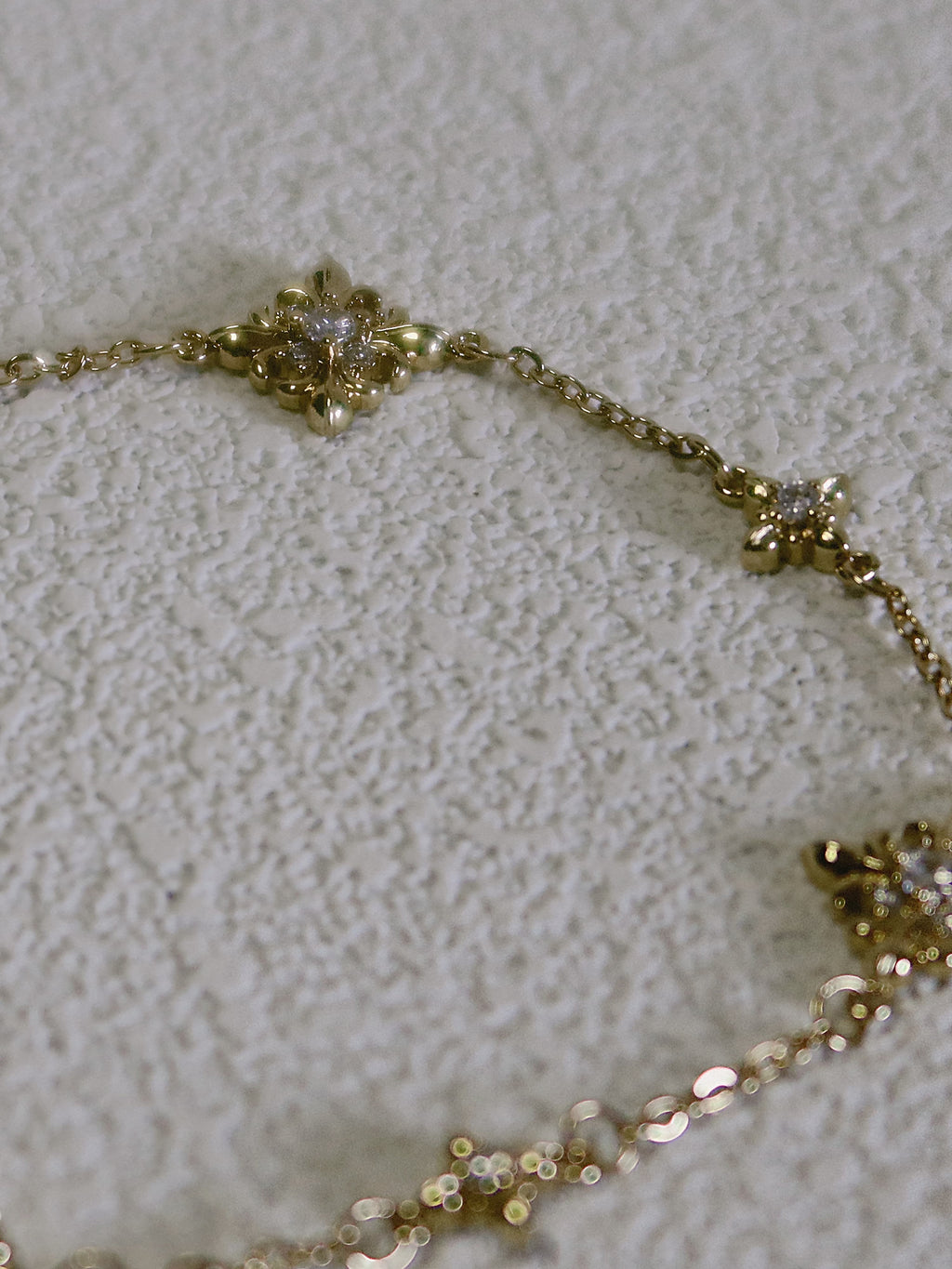 The Golden Iris – Delicate Charm Bracelet in 18K Gold Plated Eco Brass