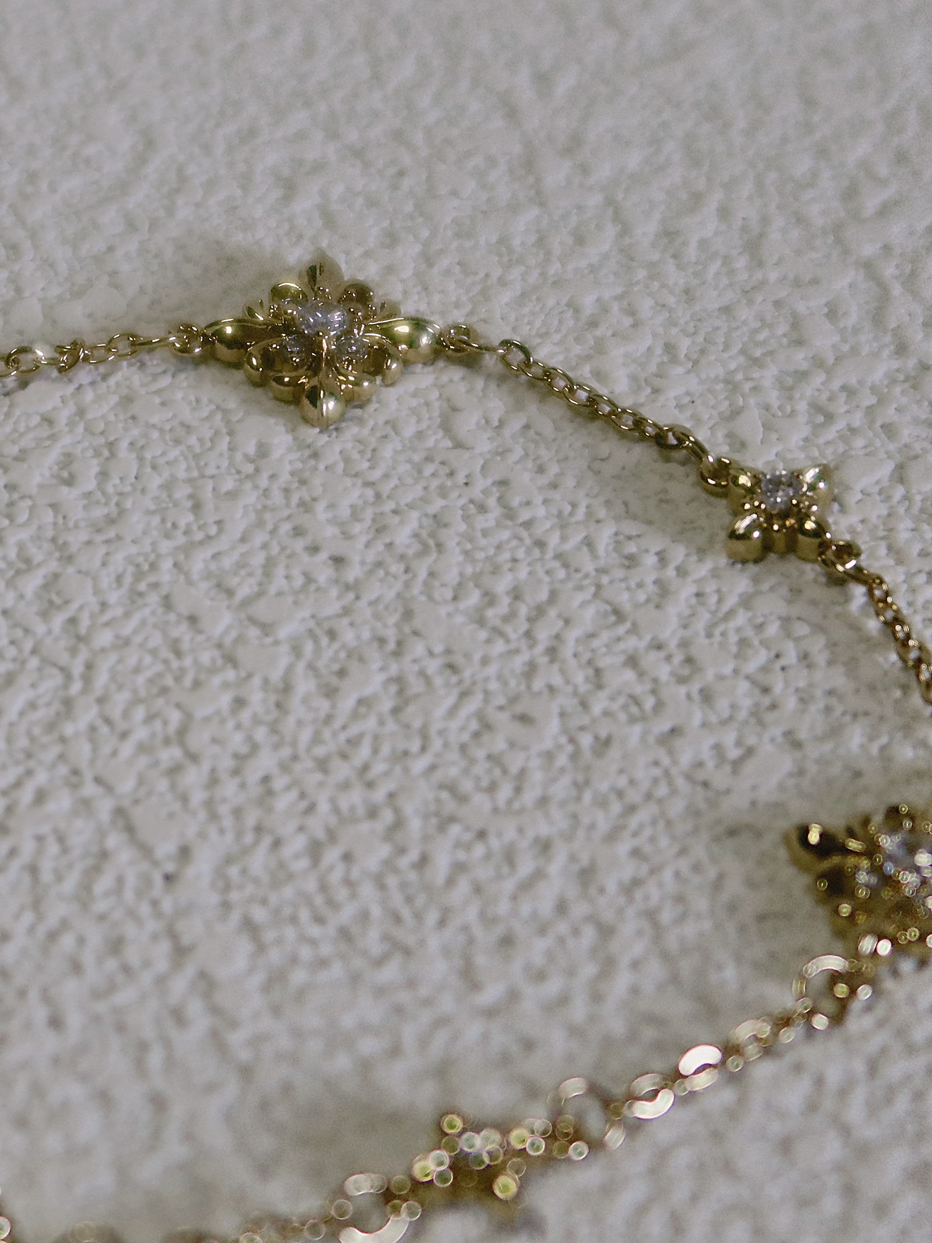 The Golden Iris – Delicate Charm Bracelet in 18K Gold Plated Eco Brass