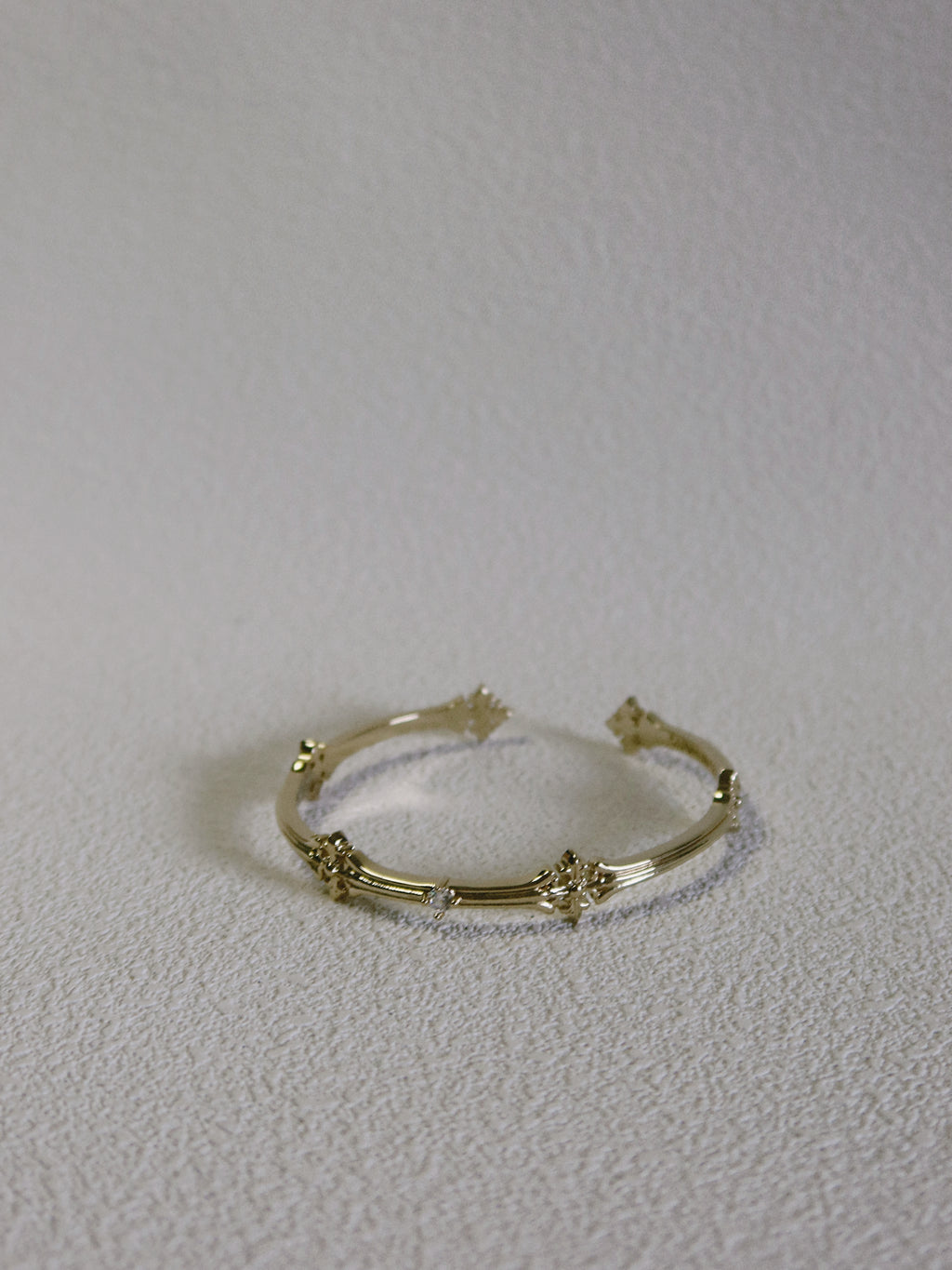 The Golden Iris – Architectural Cuff Bangle in 18K Gold Plated Eco Brass