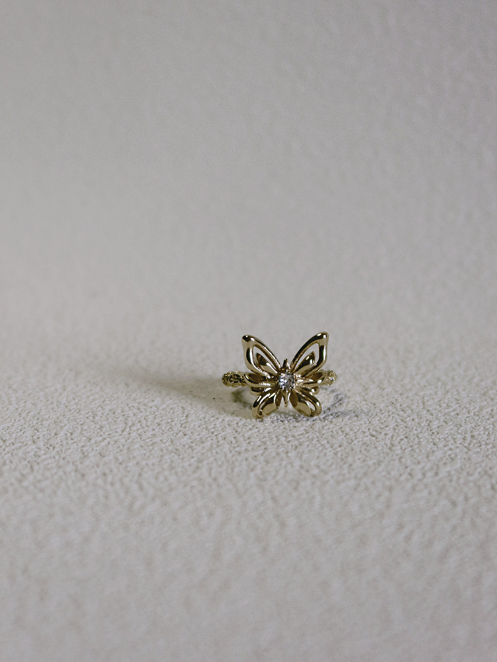 The Butterfly Key – 3D Openwork Ring in 18K Gold Plated Eco Brass