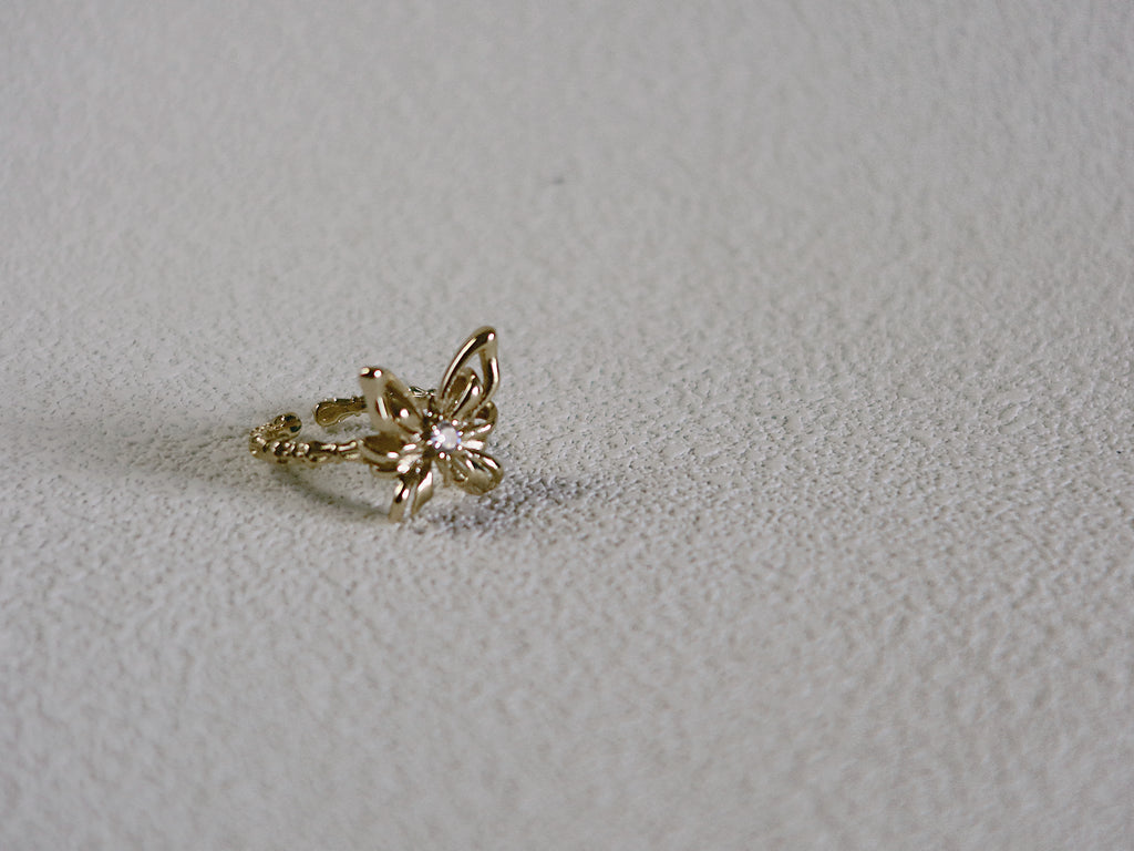 The Butterfly Key – 3D Openwork Ring in 18K Gold Plated Eco Brass