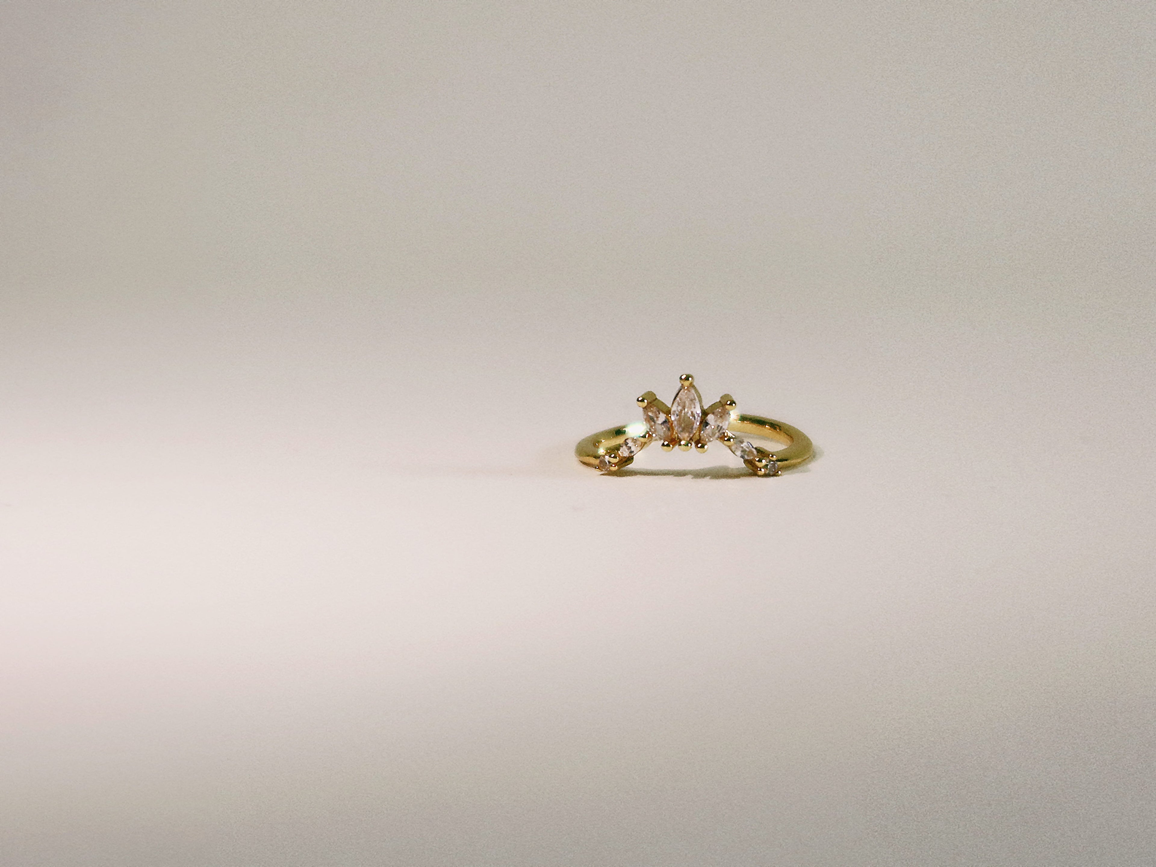 The Sovereign Trinity: The Crown — Gold Plated Eco-Brass Marquise Cubic Zirconia Ring