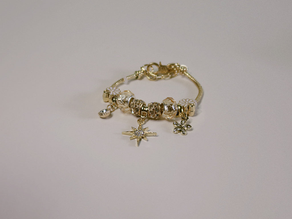 The Eosphorus. Gold Serpent Chain Starburst Bracelet