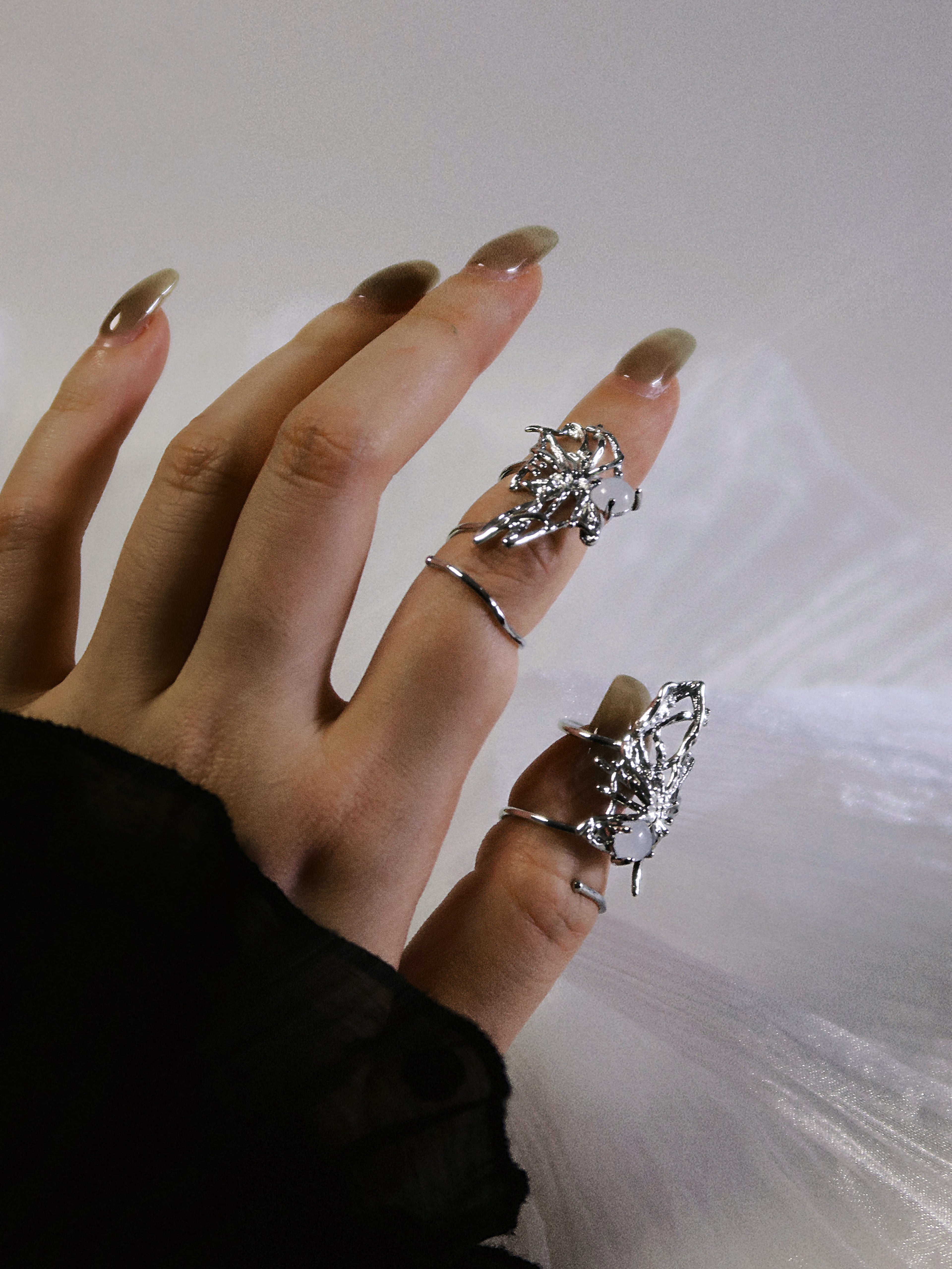 The Web. Sterling Silver Spiderweb Armor & Knuckle Ring