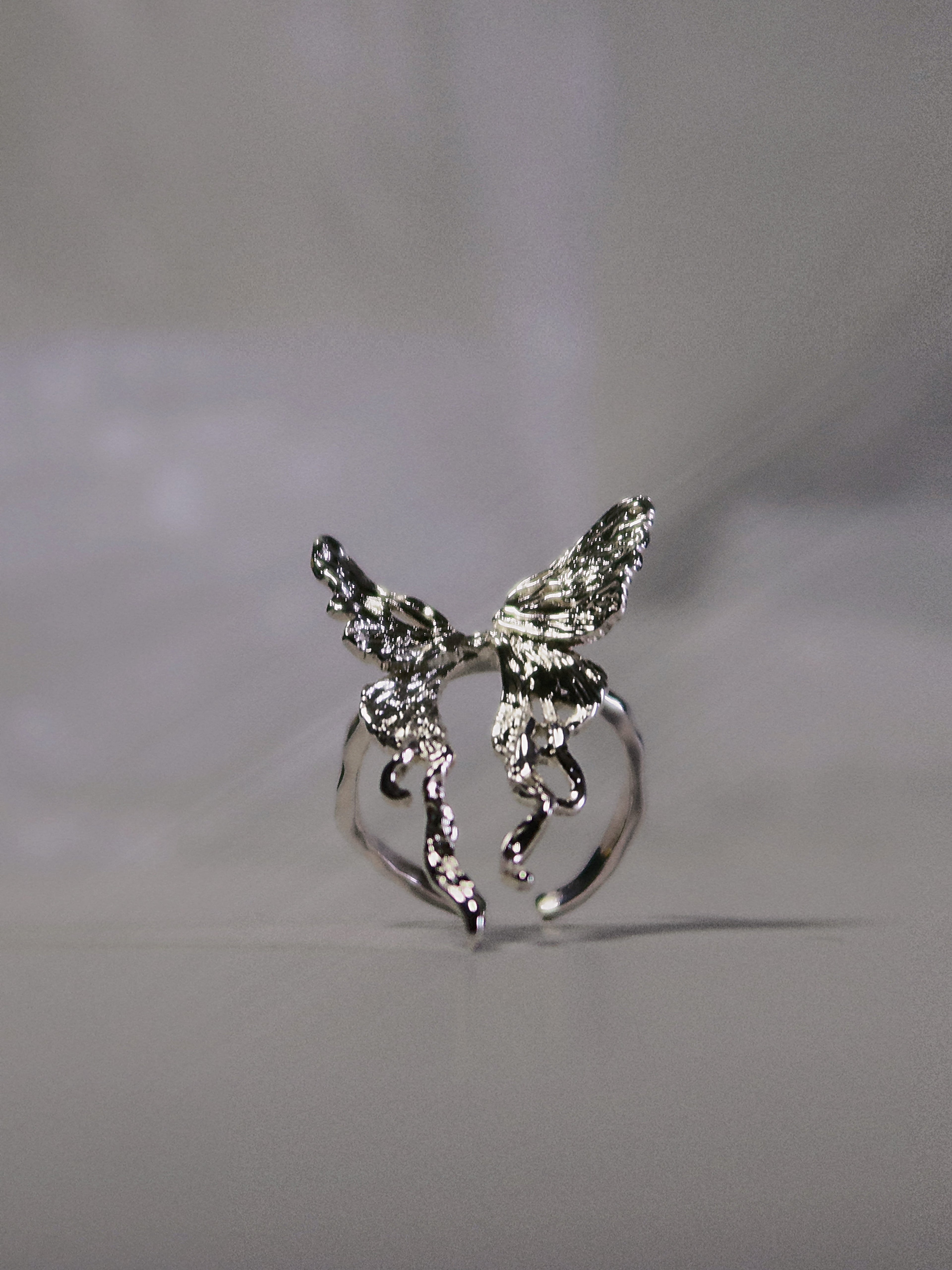 The Psyche. Sterling Silver Butterfly Soul Fluid Statement Ring