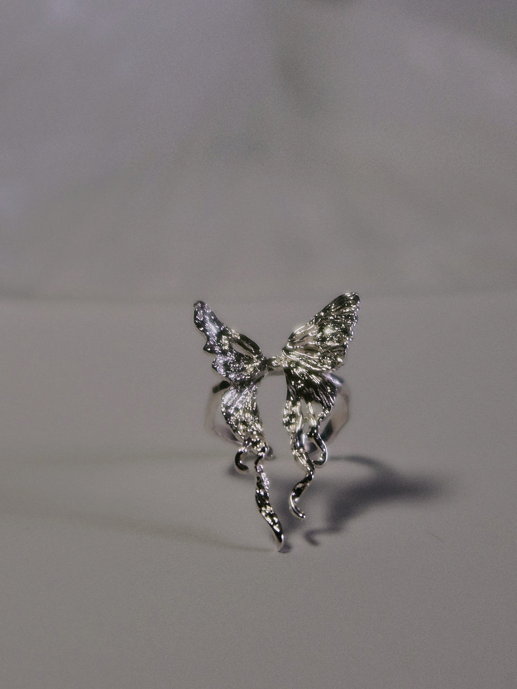 The Psyche. Sterling Silver Butterfly Soul Fluid Statement Ring