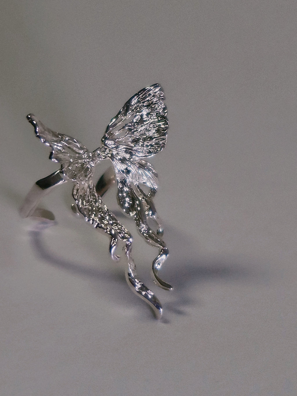 The Psyche. Sterling Silver Butterfly Soul Fluid Statement Ring