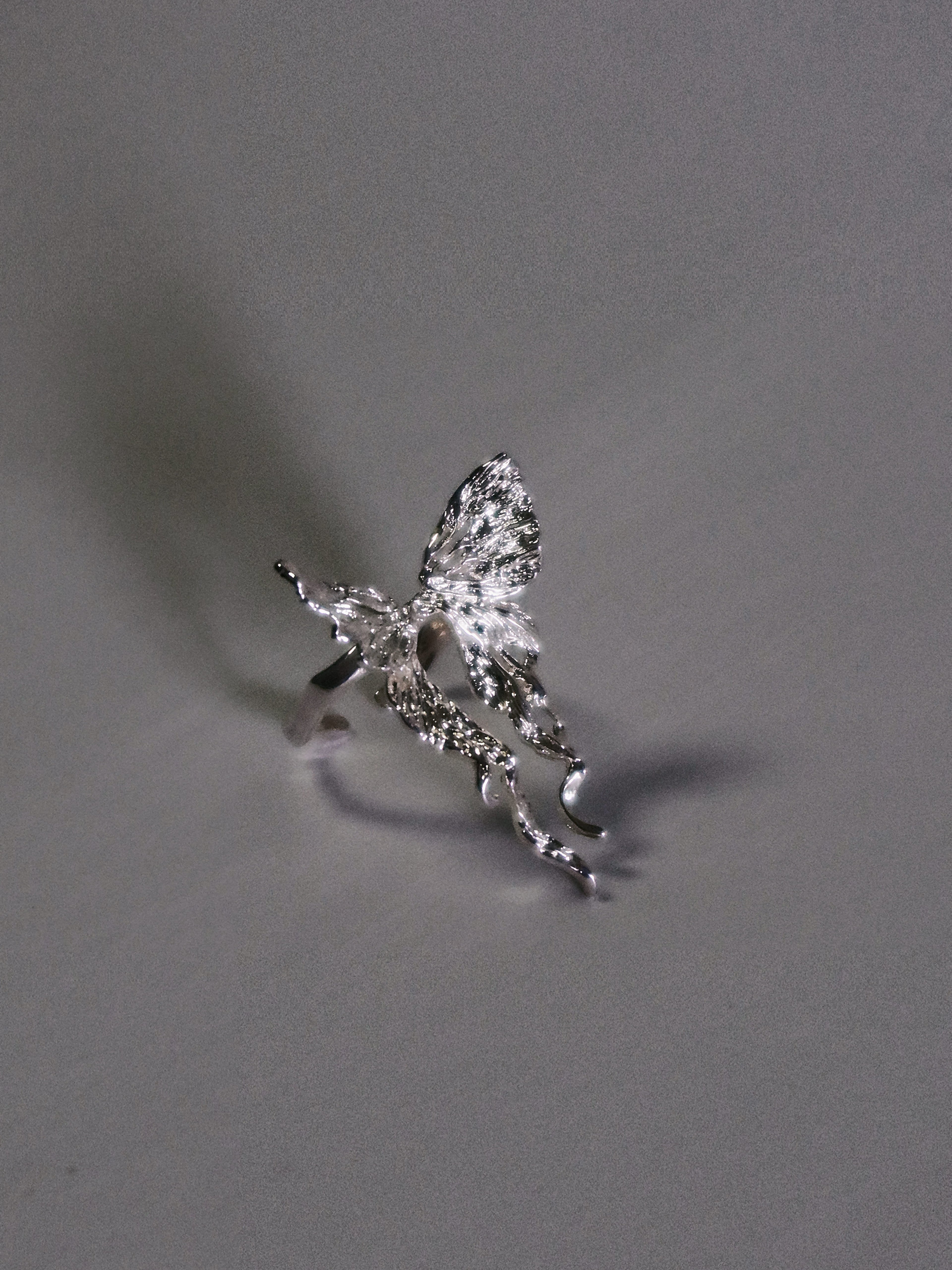 The Psyche. Sterling Silver Butterfly Soul Fluid Statement Ring