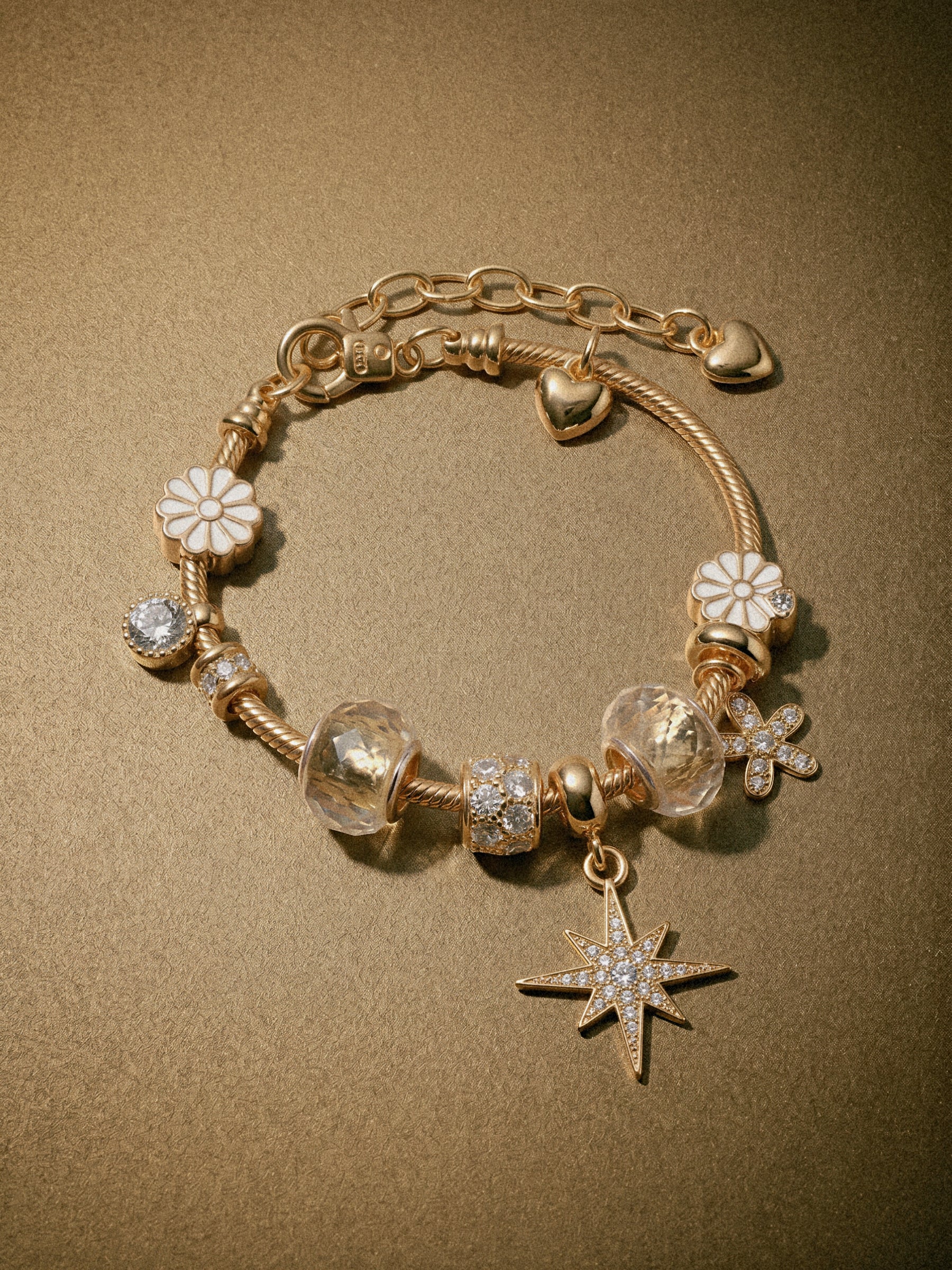 The Eosphorus. Gold Serpent Chain Starburst Bracelet