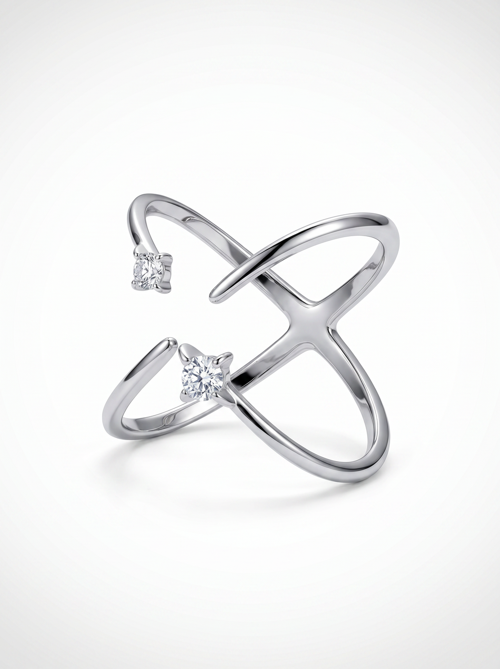 Star-Track Pinky Ring – S925 Sterling Silver Geometric Ring with Zircon