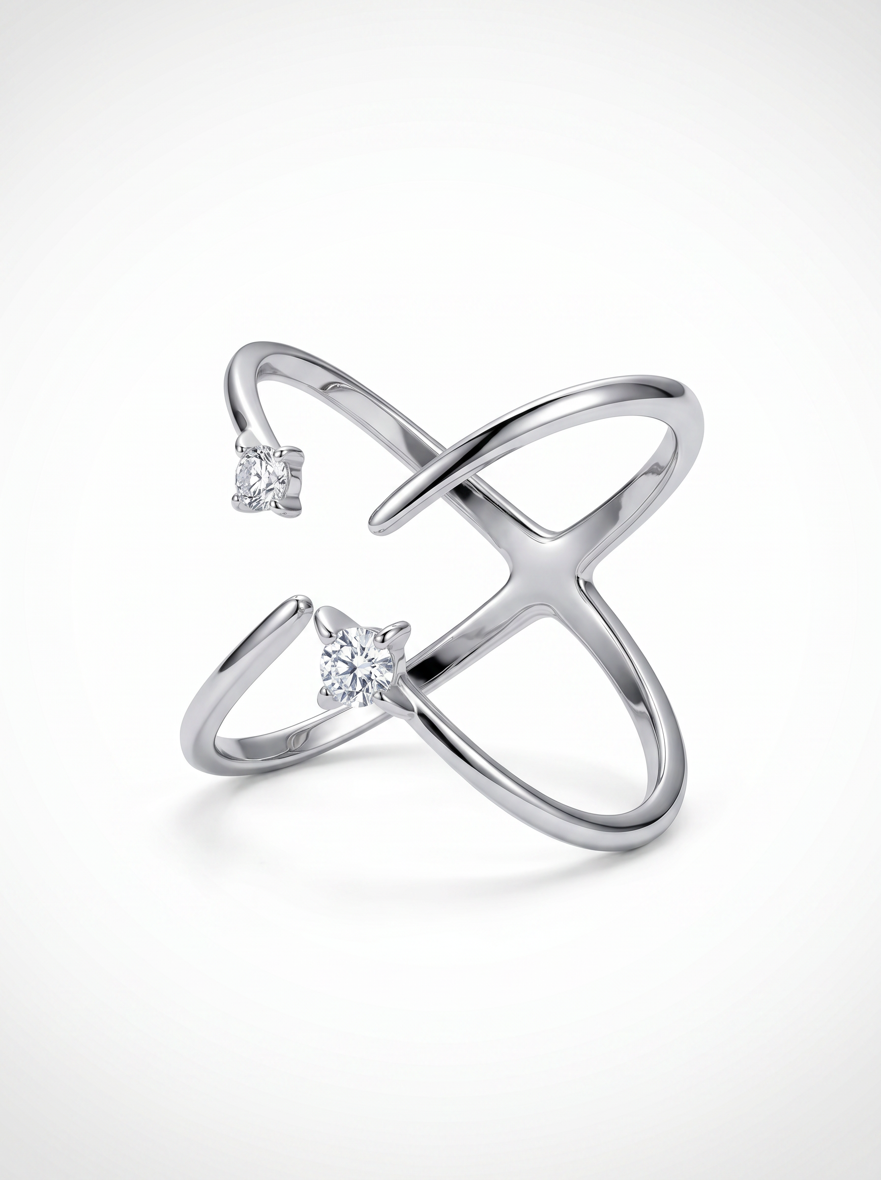 Star-Track Pinky Ring – S925 Sterling Silver Geometric Ring with Zircon