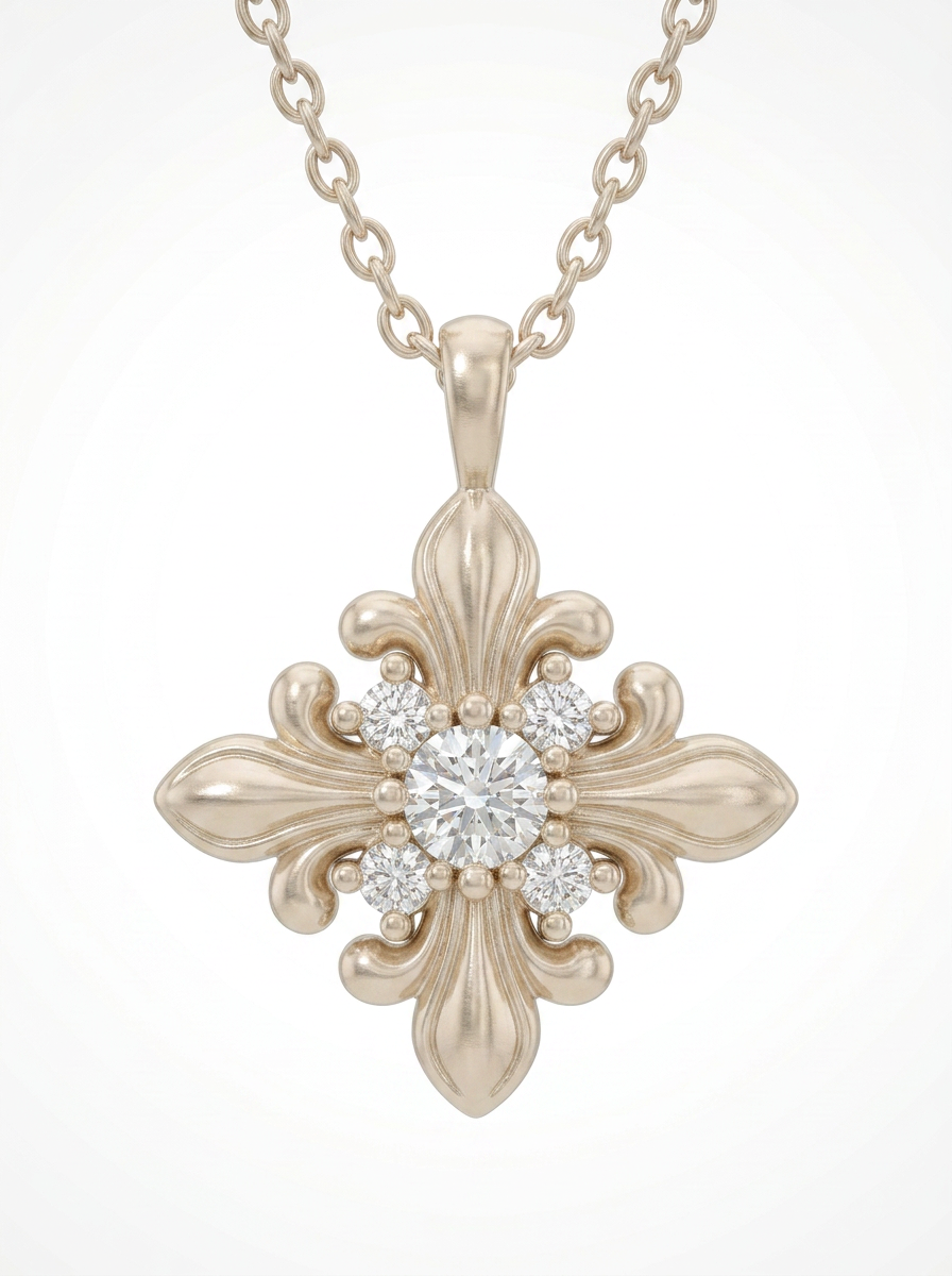 The Golden Iris – Radiant Pendant Necklace in 18K Gold Plated Eco Brass
