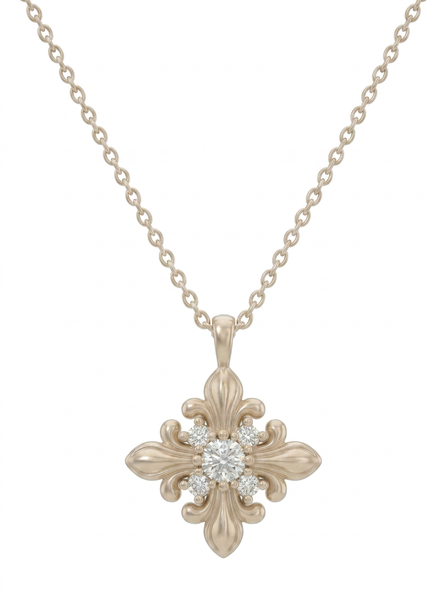 The Golden Iris – Radiant Pendant Necklace in 18K Gold Plated Eco Brass