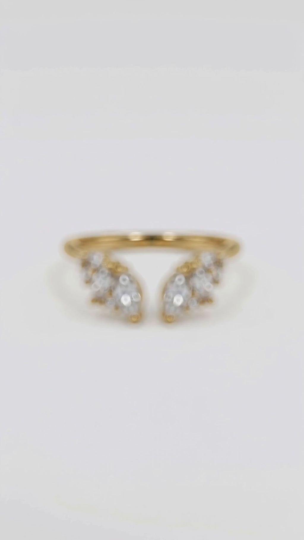 The Sovereign Trinity: The Throne — Gold Plated Eco-Brass Curved Cluster Cubic Zirconia Ring