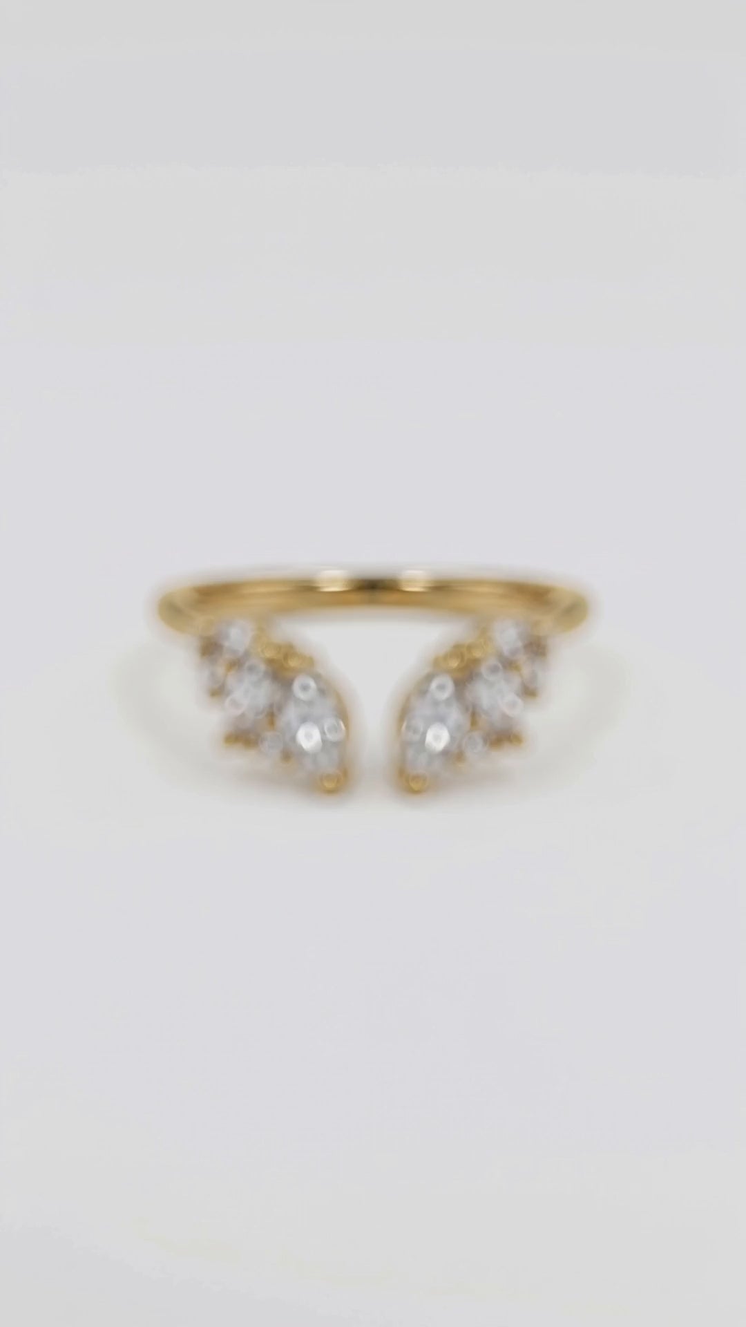 The Sovereign Trinity: The Throne — Gold Plated Eco-Brass Curved Cluster Cubic Zirconia Ring