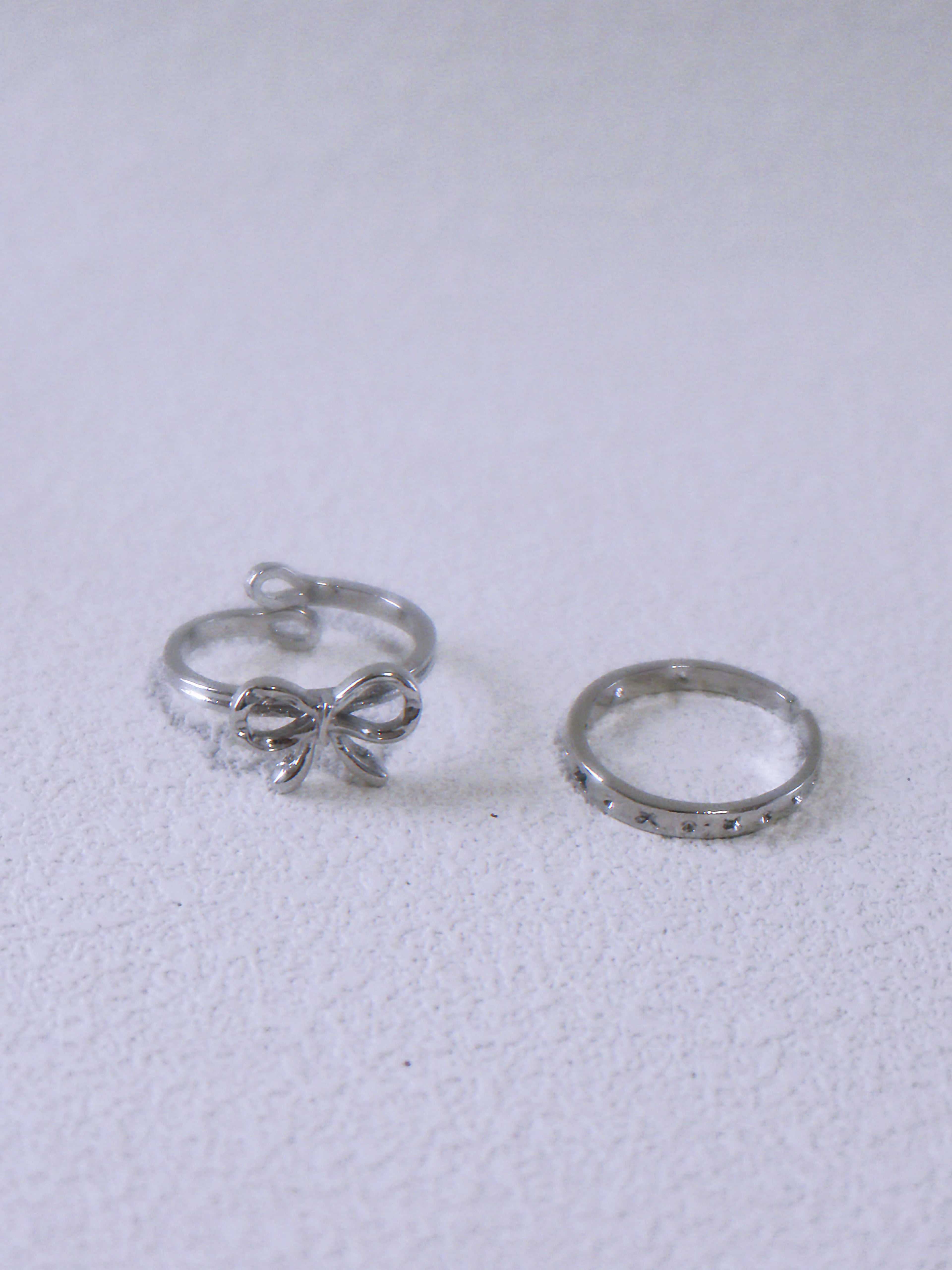 Renew – Bow & Butterfly Band Ring Set
